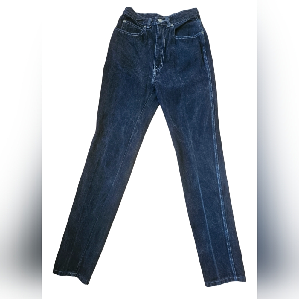 Vintage 80s JORDACHE Black High Rise Tapered Mom Jeans, Size 9/30